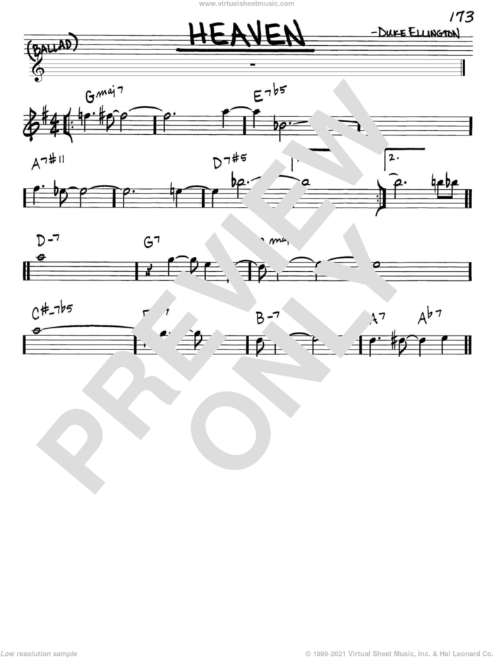 Heaven sheet music for voice and other instruments (in Eb) by Duke Ellington, intermediate skill level