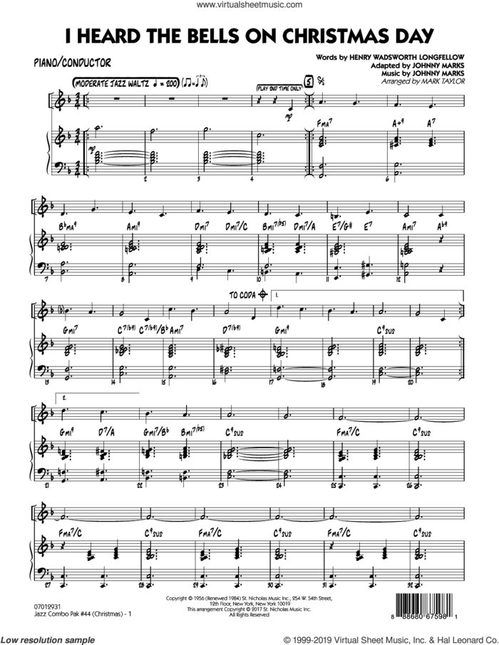 Jazz Combo Pak #44 (Christmas) (complete set of parts) sheet music for jazz band by Mark Taylor, intermediate skill level