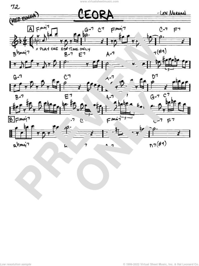 Ceora sheet music for voice and other instruments (in Eb) by Lee Morgan, intermediate skill level