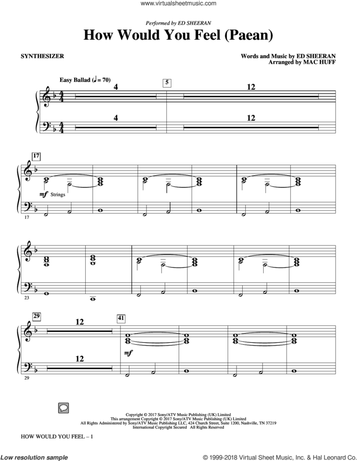 How Would You Feel (Paean) (arr. Mac Huff) (complete set of parts) sheet music for orchestra/band by Mac Huff and Ed Sheeran, intermediate skill level