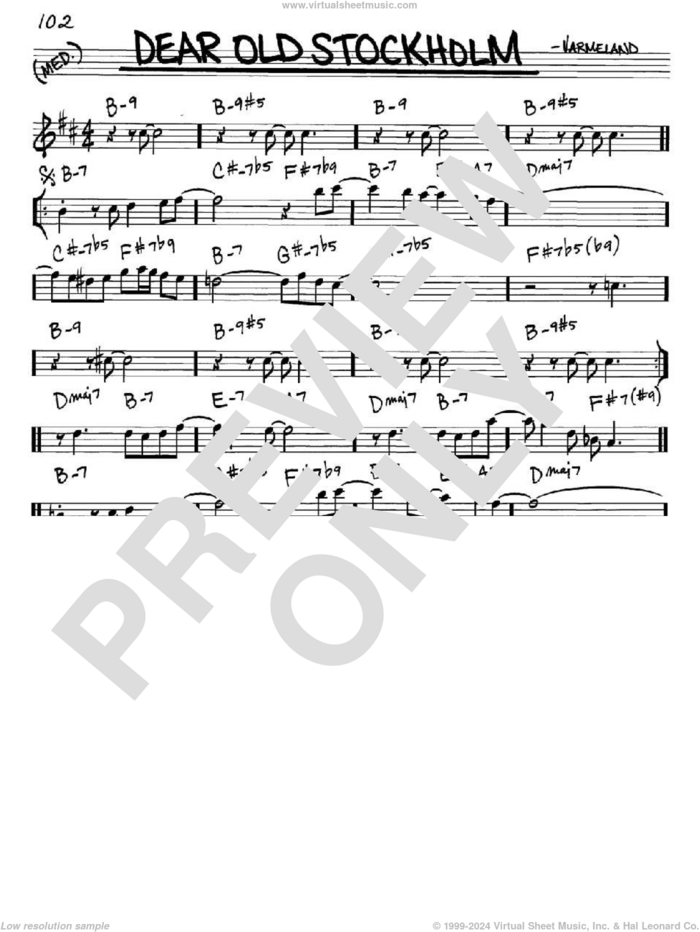 Dear Old Stockholm sheet music for voice and other instruments (in Eb) by Varmeland, intermediate skill level