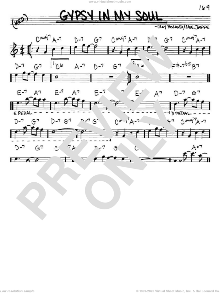 Gypsy In My Soul sheet music for voice and other instruments (in Eb) by Moe Jaffe and Clay Boland, intermediate skill level