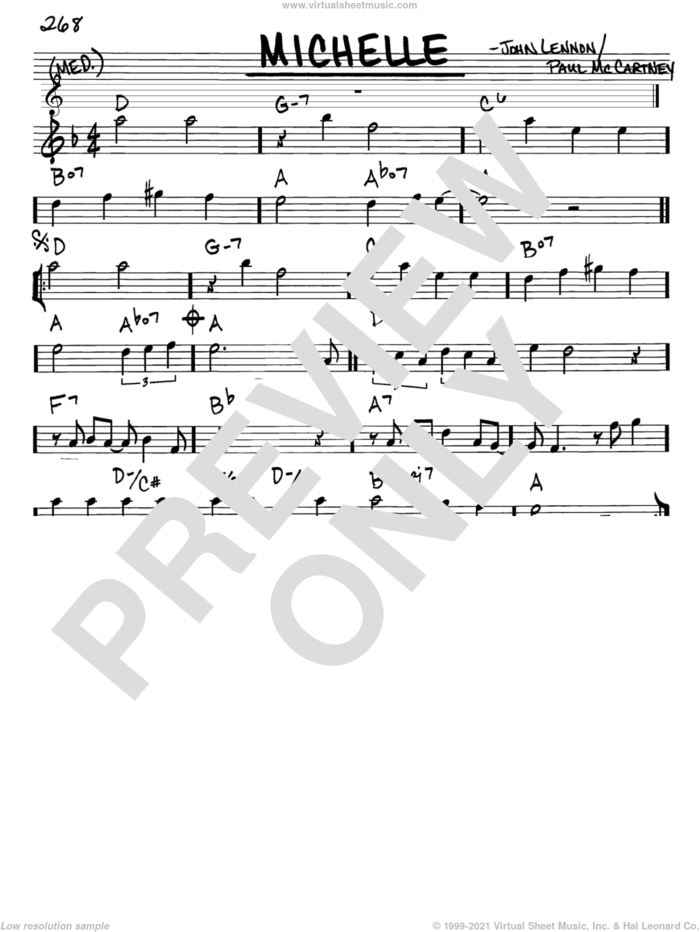 Michelle sheet music for voice and other instruments (in Eb) by The Beatles, John Lennon and Paul McCartney, intermediate skill level