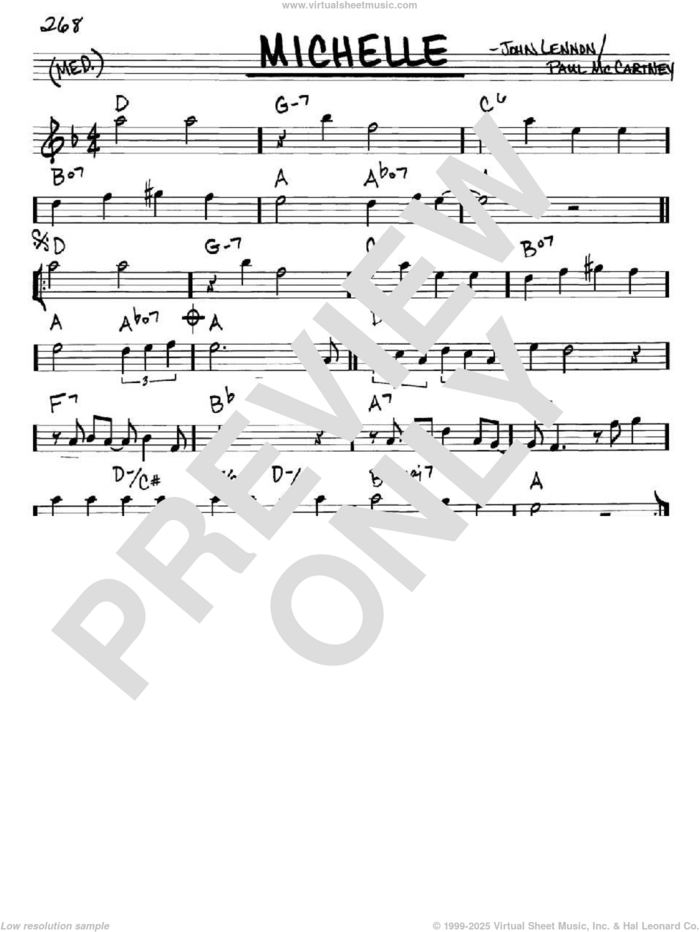 Michelle sheet music for voice and other instruments (in Eb) by The Beatles, John Lennon and Paul McCartney, intermediate skill level