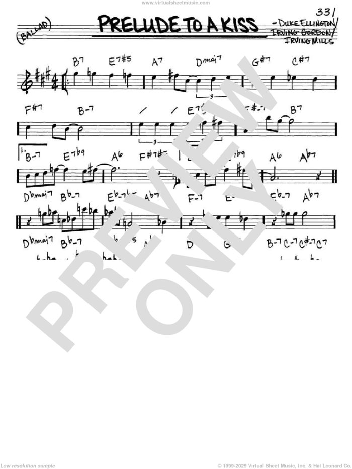 Prelude To A Kiss sheet music for voice and other instruments (in Eb) by Duke Ellington, Irving Gordon and Irving Mills, intermediate skill level