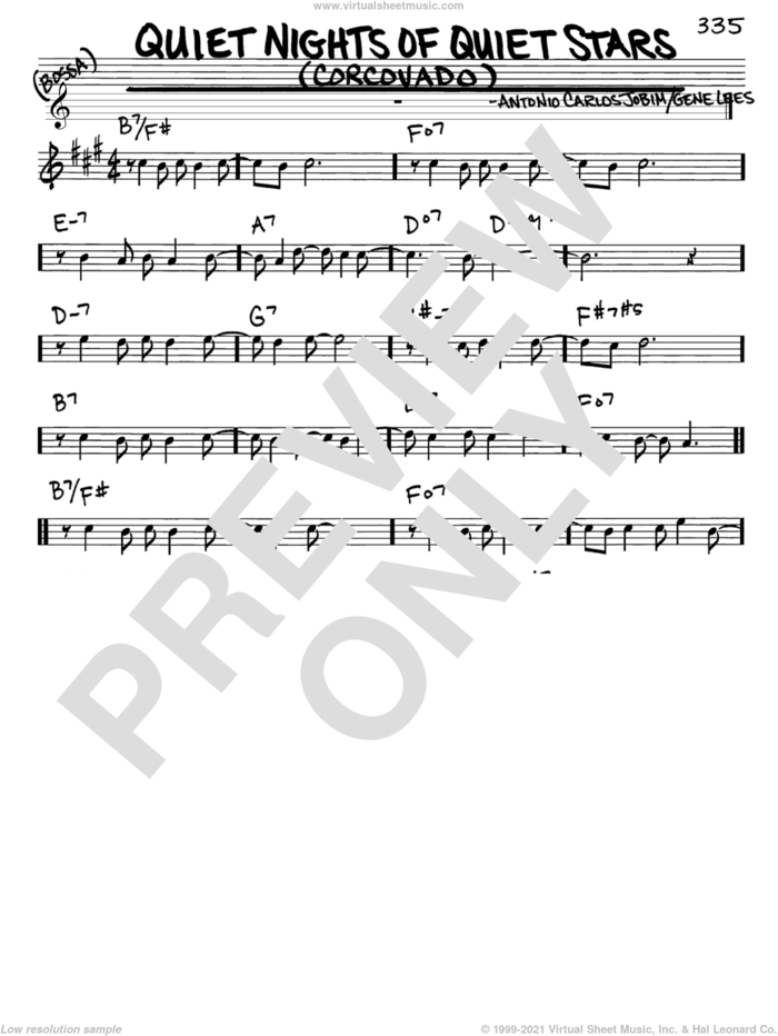 Quiet Nights Of Quiet Stars (Corcovado) sheet music for voice and other instruments (in Eb) by Antonio Carlos Jobim, Andy Williams and Eugene John Lees, intermediate skill level