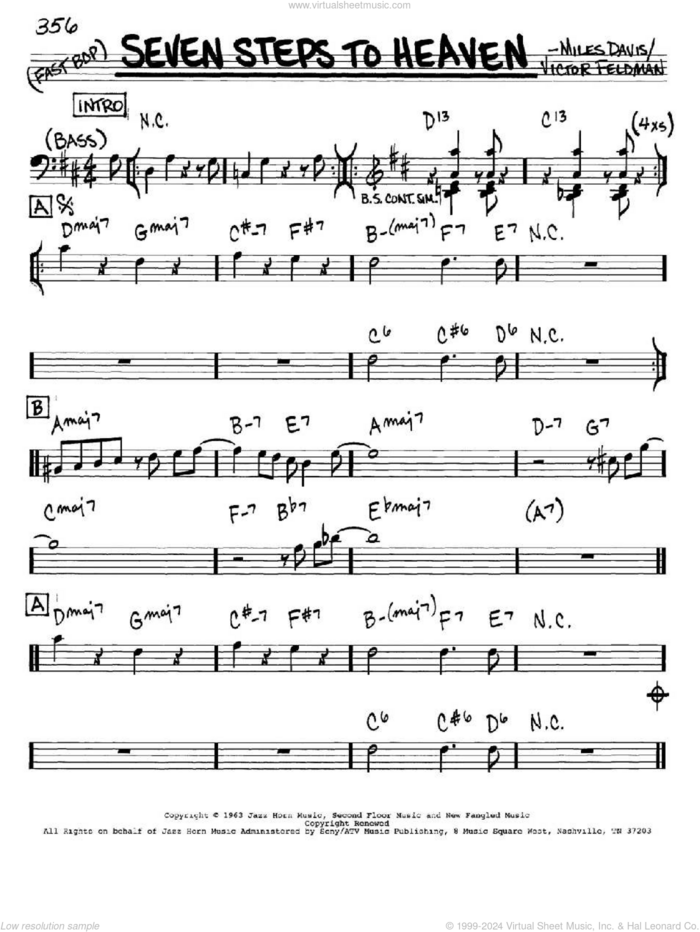 Seven Steps To Heaven sheet music for voice and other instruments (in Eb) by Miles Davis and Victor Feldman, intermediate skill level