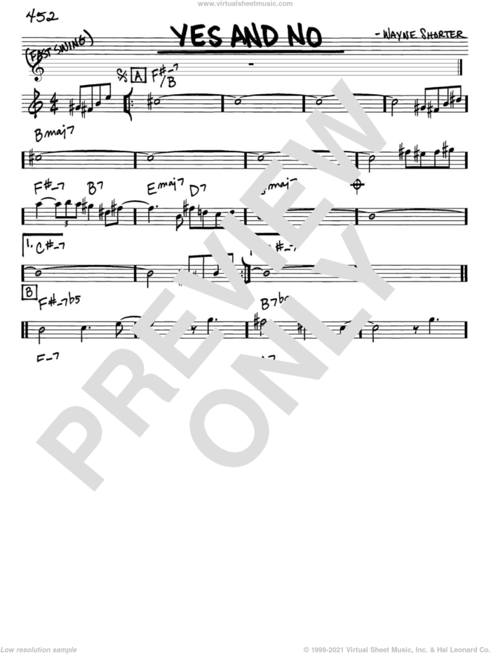 Yes And No sheet music for voice and other instruments (in Eb) by Wayne Shorter, intermediate skill level
