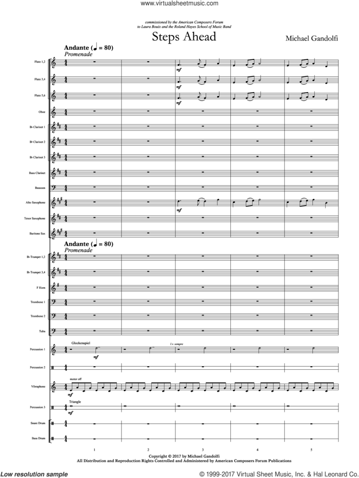 Steps Ahead (COMPLETE) sheet music for concert band by Michael Gandolfi, intermediate skill level
