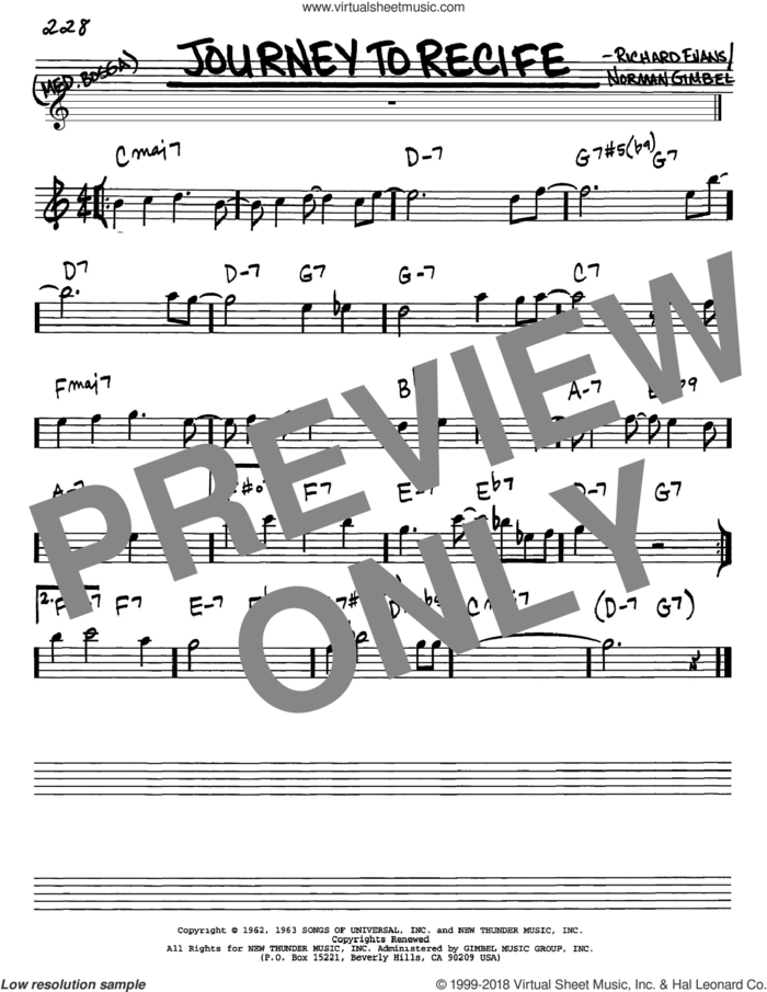 Journey To Recife sheet music for voice and other instruments (in Eb) by Norman Gimbel and Richard Evans, intermediate skill level