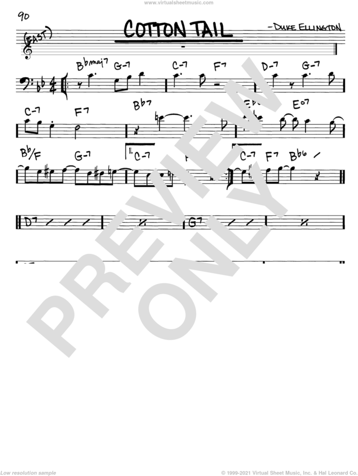 Cotton Tail sheet music for voice and other instruments (bass clef) by Duke Ellington, intermediate skill level