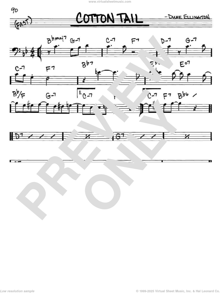 Cotton Tail sheet music for voice and other instruments (bass clef) by Duke Ellington, intermediate skill level