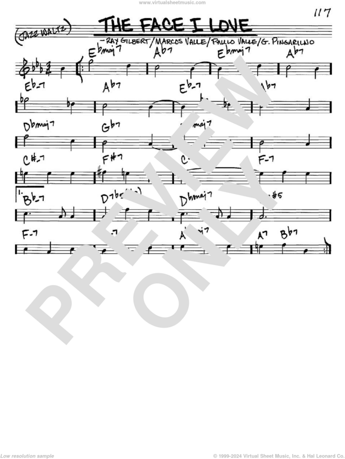 The Face I Love sheet music for voice and other instruments (in C) by Astrud Gilberto, G. Pingarilno, Marcos Valle, Paulo Valle and Ray Gilbert, intermediate skill level