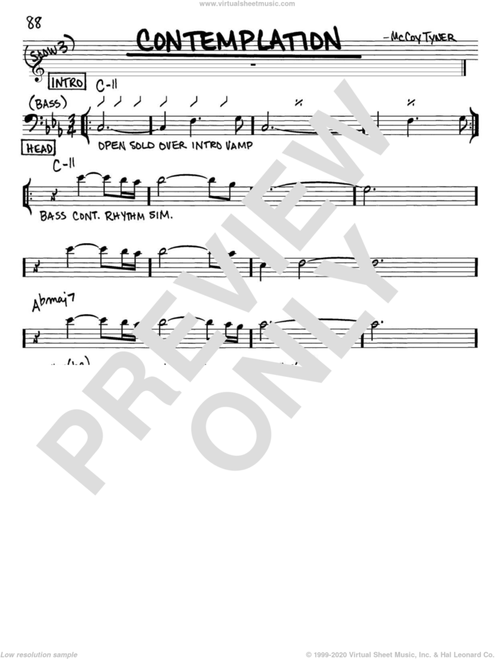 Contemplation sheet music for voice and other instruments (bass clef) by McCoy Tyner, intermediate skill level
