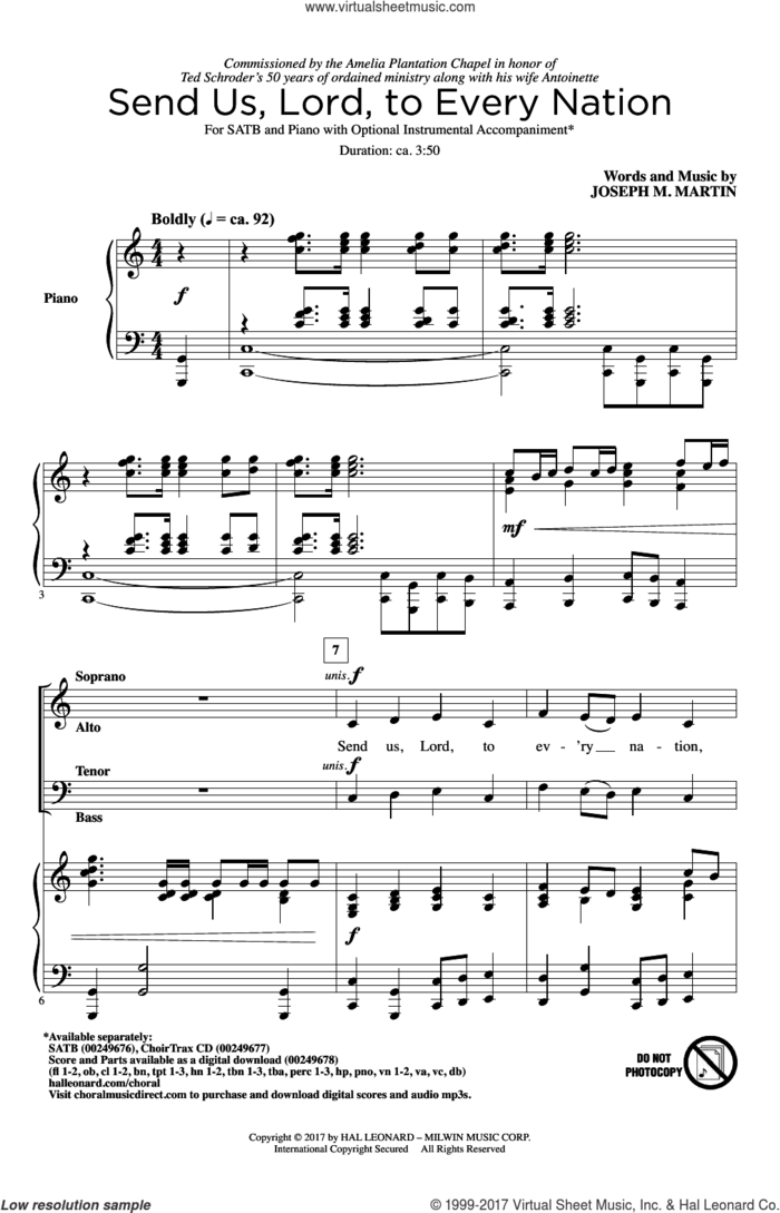 Send Us, Lord, To Every Nation sheet music for choir (SATB: soprano, alto, tenor, bass) by Joseph M. Martin, intermediate skill level