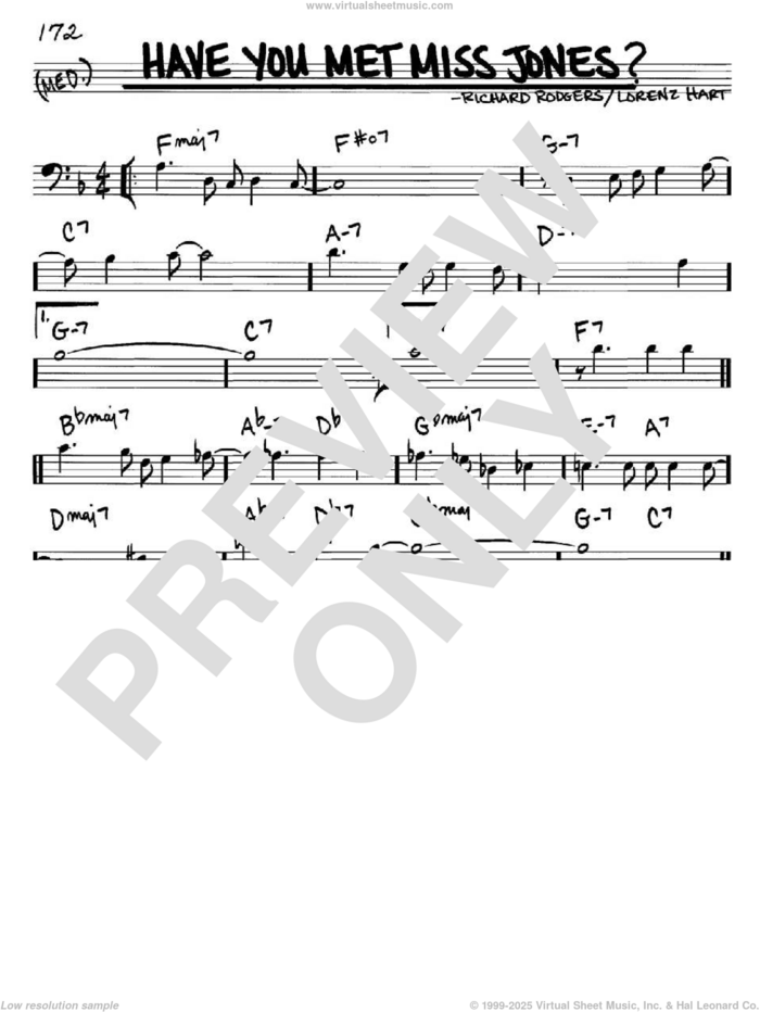 Have You Met Miss Jones? sheet music for voice and other instruments (bass clef) by Rodgers & Hart, Lorenz Hart and Richard Rodgers, intermediate skill level