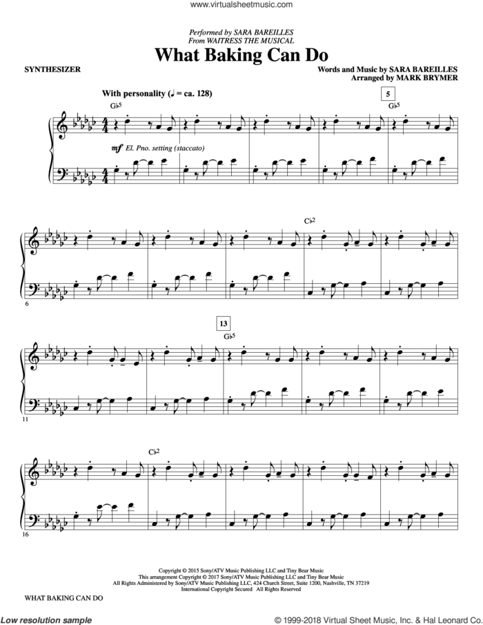 What Baking Can Do (from Waitress) (complete set of parts) sheet music for orchestra/band by Mark Brymer and Sara Bareilles, intermediate skill level