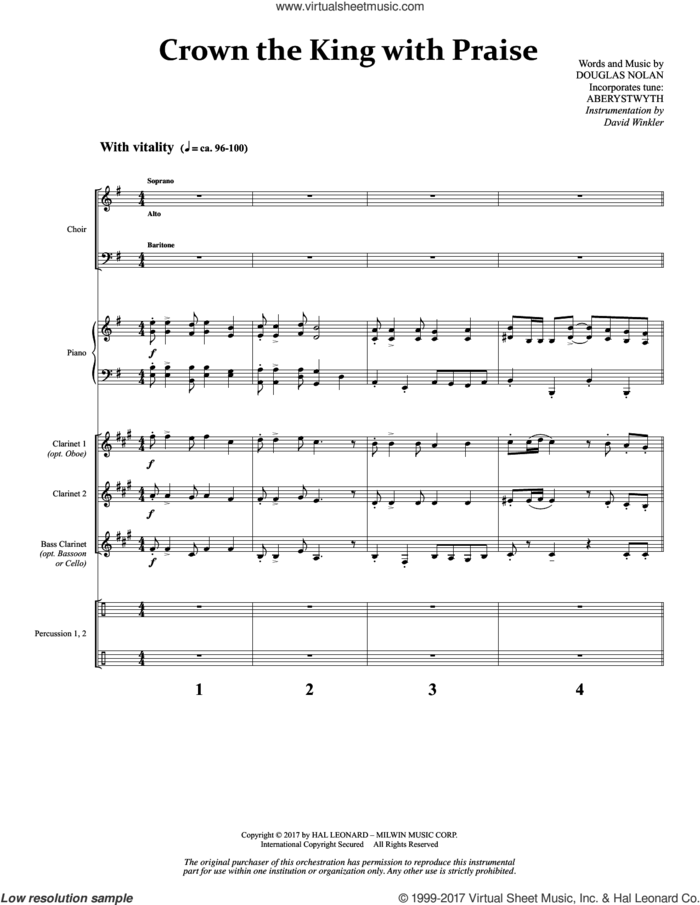 Crown the King with Praise (COMPLETE) sheet music for orchestra/band by Douglas Nolan, intermediate skill level