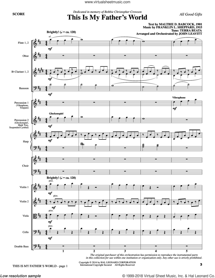 All Good Gifts (COMPLETE) sheet music for orchestra/band by John Leavitt and Johann Schop, intermediate skill level