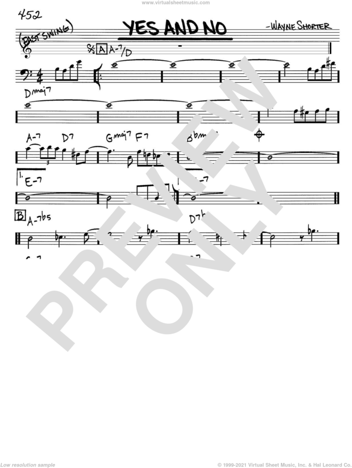 Yes And No sheet music for voice and other instruments (bass clef) by Wayne Shorter, intermediate skill level