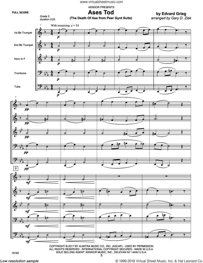 Classics For Brass Quintet - Full Score sheet music for brass quintet by Garry D. Ziek, intermediate skill level
