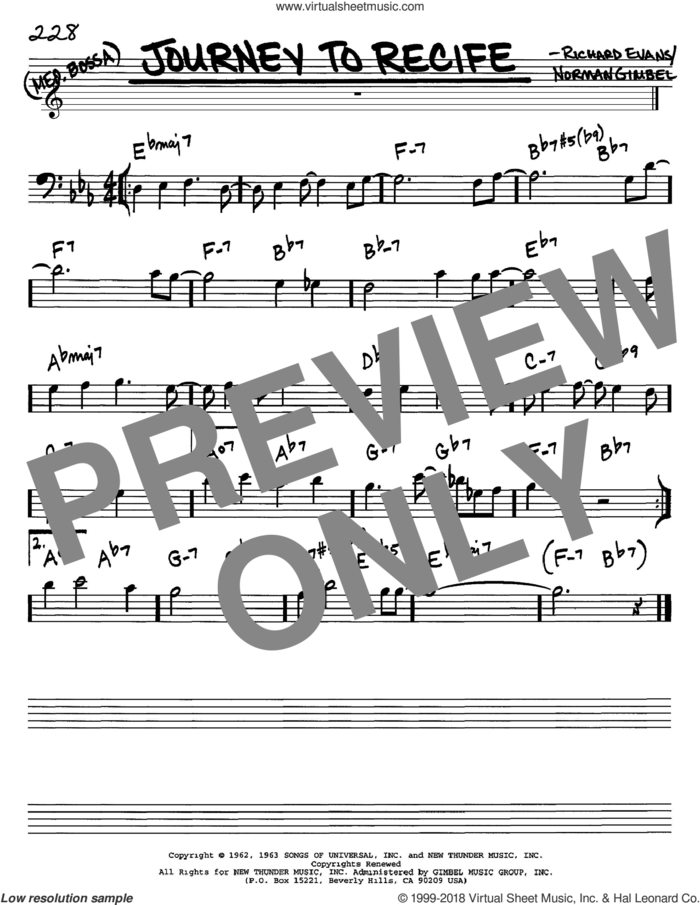 Journey To Recife sheet music for voice and other instruments (bass clef) by Norman Gimbel and Richard Evans, intermediate skill level