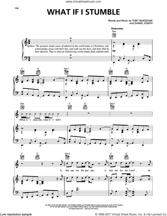 What If I Stumble sheet music for voice, piano or guitar by dc Talk, Daniel Joseph and Toby McKeehan, intermediate skill level