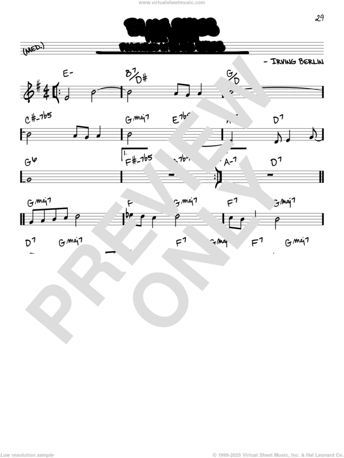 Blue Skies sheet music for voice and other instruments (real book) by Irving Berlin and Willie Nelson, wedding score, intermediate skill level