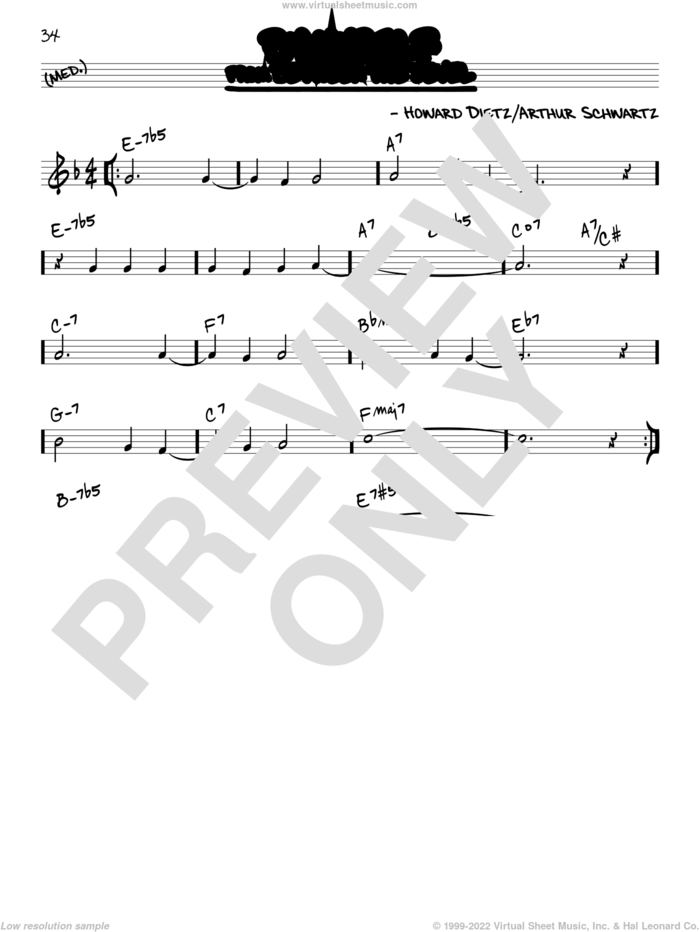 By Myself sheet music for voice and other instruments (real book) by Arthur Schwartz and Howard Dietz, intermediate skill level