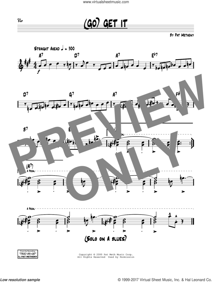 (Go) Get It sheet music for voice and other instruments (real book) by Pat Metheny, intermediate skill level