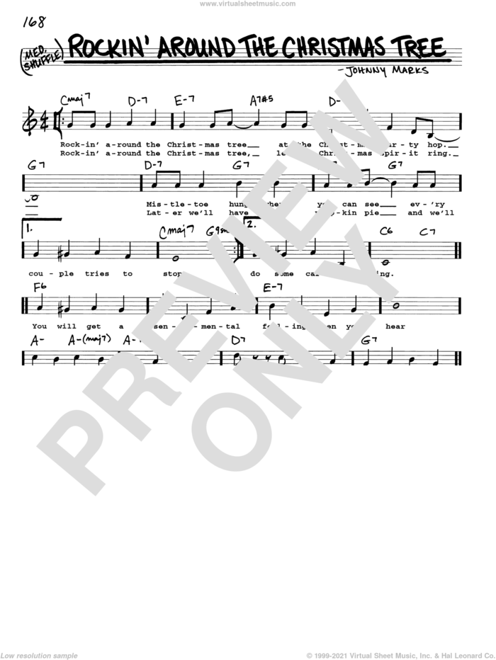 Rockin' Around The Christmas Tree sheet music for voice and other instruments (real book with lyrics) by Johnny Marks, intermediate skill level