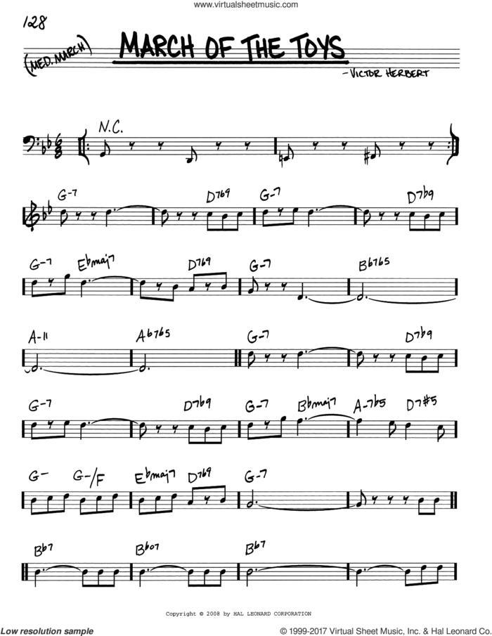 March Of The Toys sheet music for voice and other instruments (real book with lyrics) by Victor Herbert, intermediate skill level