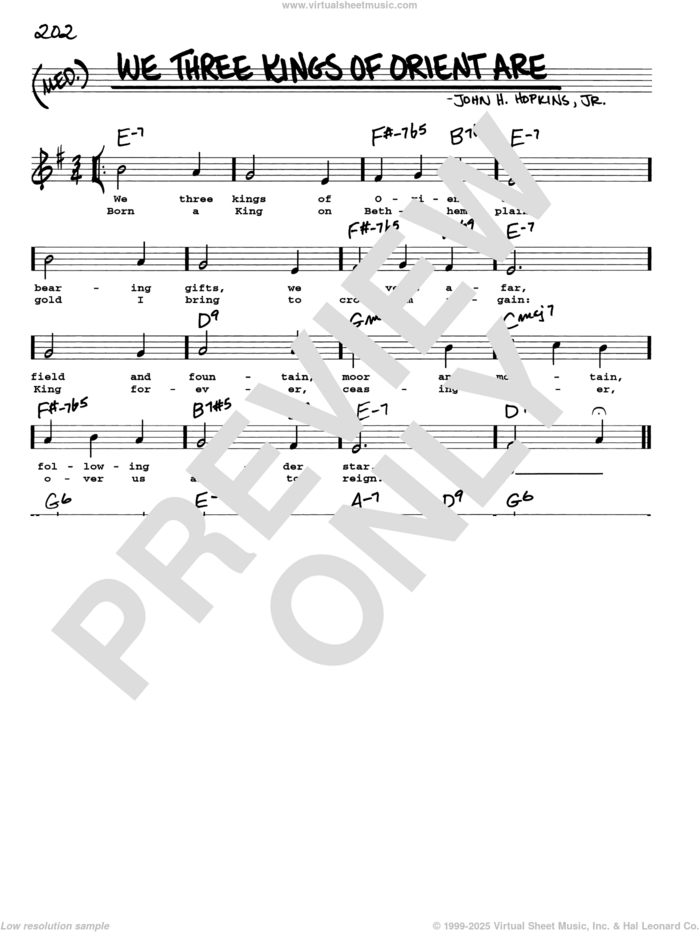 We Three Kings Of Orient Are sheet music for voice and other instruments (real book with lyrics) by John H. Hopkins, Jr., intermediate skill level