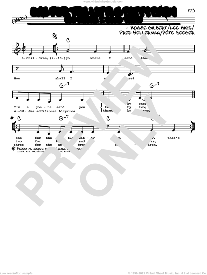 One For The Little Bitty Baby (Go Where I Send Thee) sheet music for voice and other instruments (real book with lyrics) by Ronnie Gilbert, Fred Hellerman, Lee Hays and Pete Seeger, intermediate skill level
