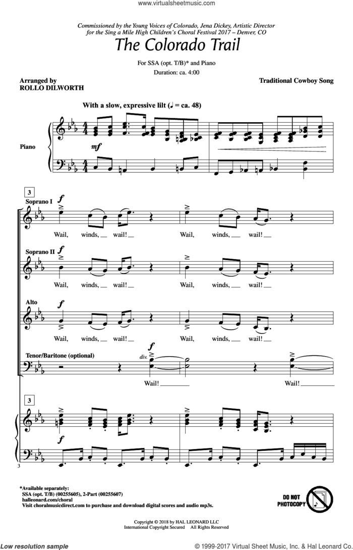 The Colorado Trail sheet music for choir by Rollo Dilworth and Miscellaneous, intermediate skill level