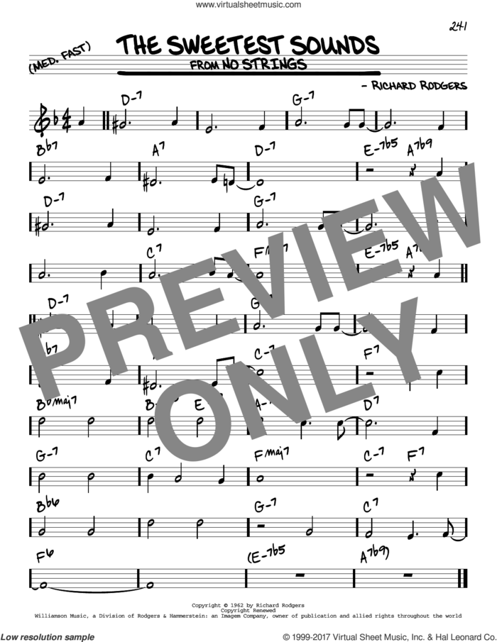 The Sweetest Sounds sheet music for voice and other instruments (real book) by Richard Rodgers, intermediate skill level