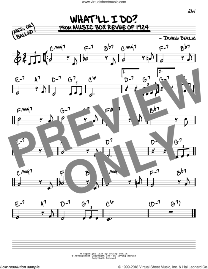What'll I Do? sheet music for voice and other instruments (real book) by Irving Berlin and Bobby Scott, intermediate skill level