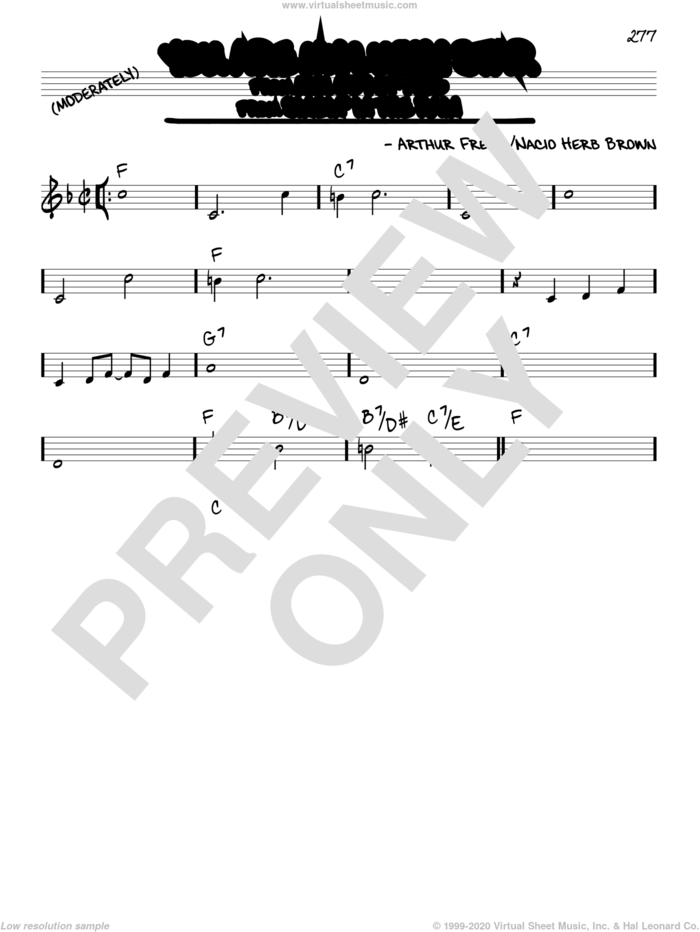 You Are My Lucky Star sheet music for voice and other instruments (real book) by Arthur Freed and Nacio Herb Brown, intermediate skill level