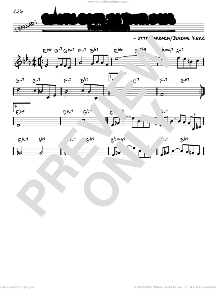 Smoke Gets In Your Eyes sheet music for voice and other instruments (real book) by The Platters, Jerome Kern and Otto Harbach, intermediate skill level