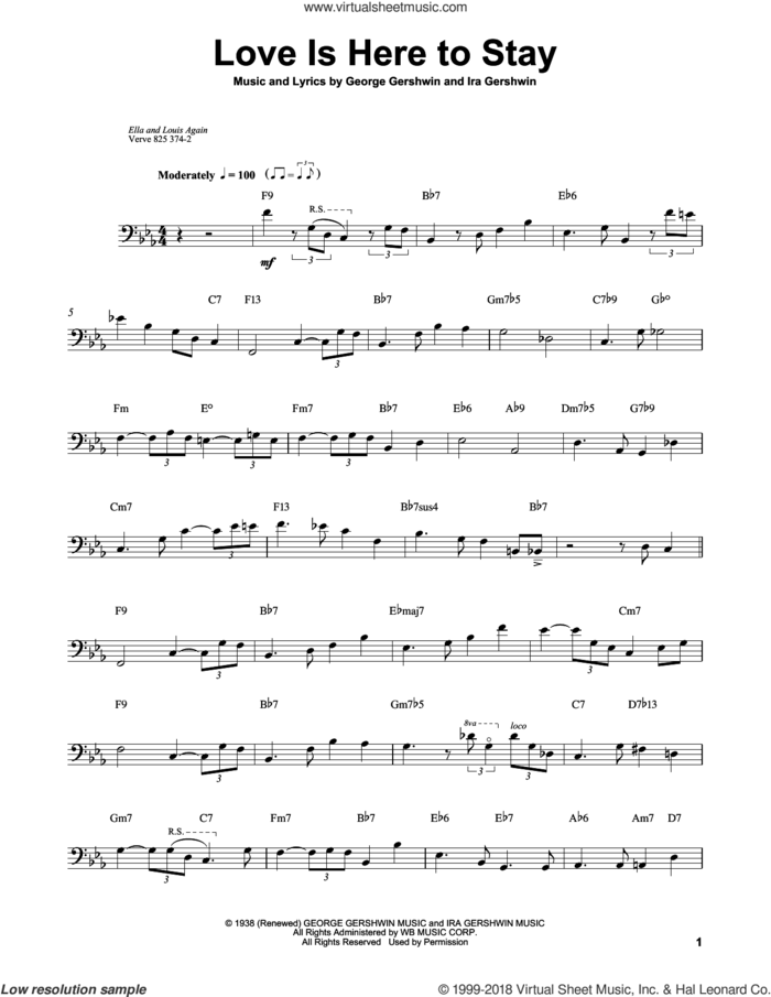 Love Is Here To Stay sheet music for brass ensemble (transcription) by Ray Brown, George Gershwin and Ira Gershwin, intermediate skill level