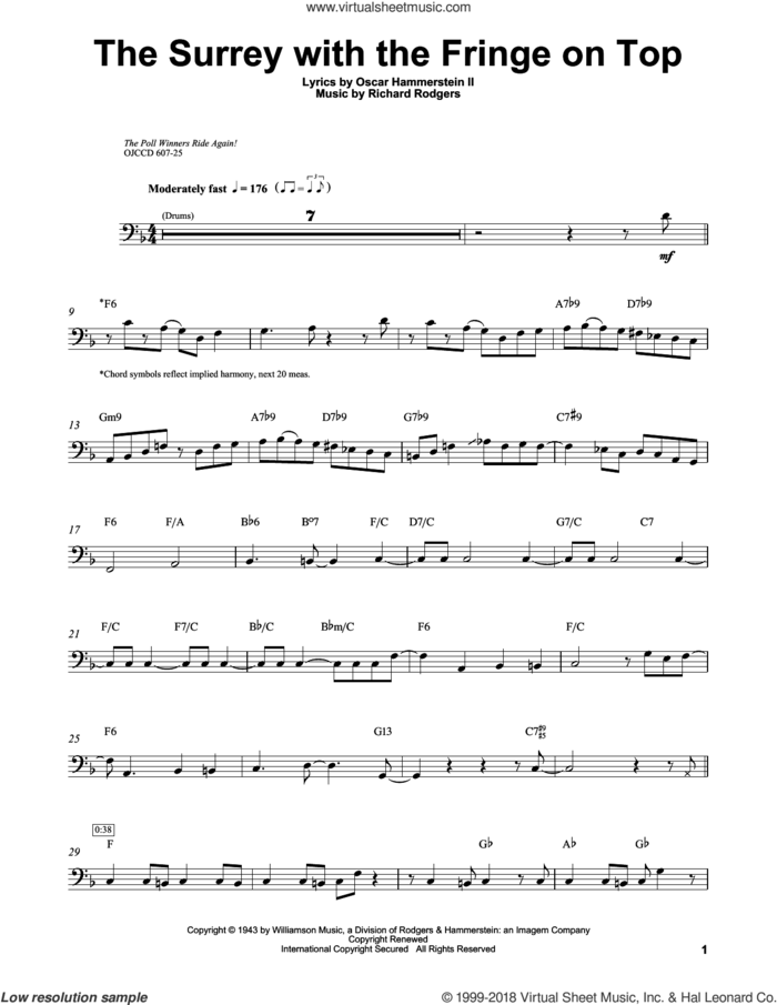 The Surrey With The Fringe On Top (from Oklahoma!) sheet music for brass ensemble (transcription) by Ray Brown, Oscar II Hammerstein and Richard Rodgers, intermediate skill level
