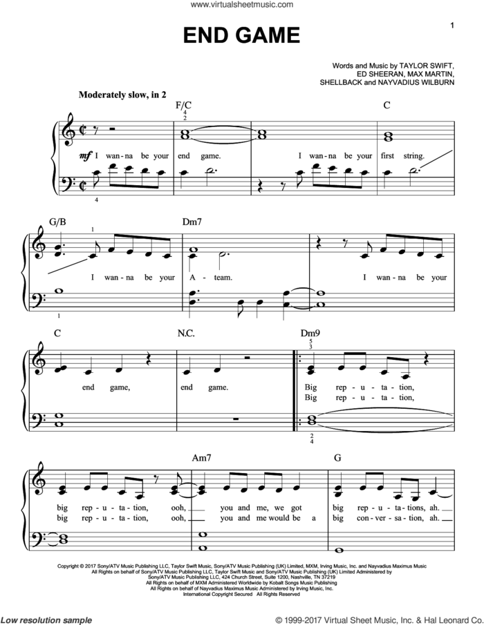 Play The Game, (easy) sheet music for piano solo (PDF)