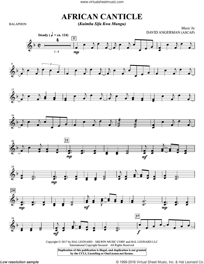 African Canticle (complete set of parts) sheet music for orchestra/band by Joseph M. Martin and David Angerman, intermediate skill level