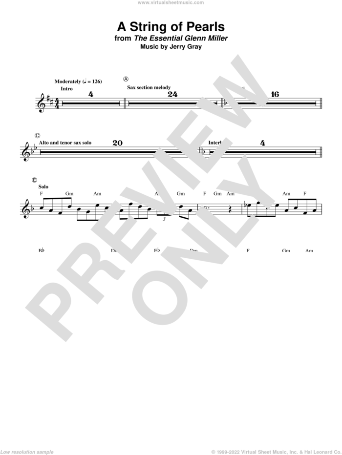 A String Of Pearls sheet music for trumpet solo (transcription) by Bobby Hackett, Eddie DeLange and Jerry Gray, intermediate trumpet (transcription)