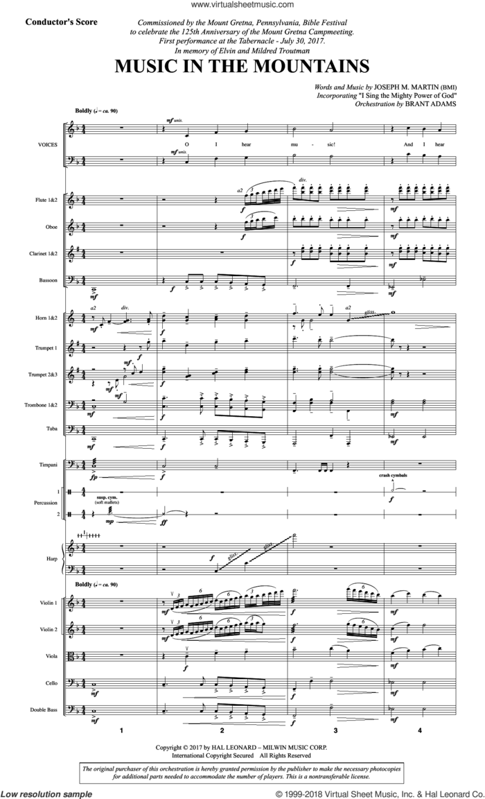 Music in the Mountains (COMPLETE) sheet music for orchestra/band by Joseph M. Martin, intermediate skill level