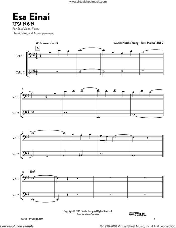Esa Einai sheet music for voice and other instruments (fake book) by Natalie Young, intermediate skill level