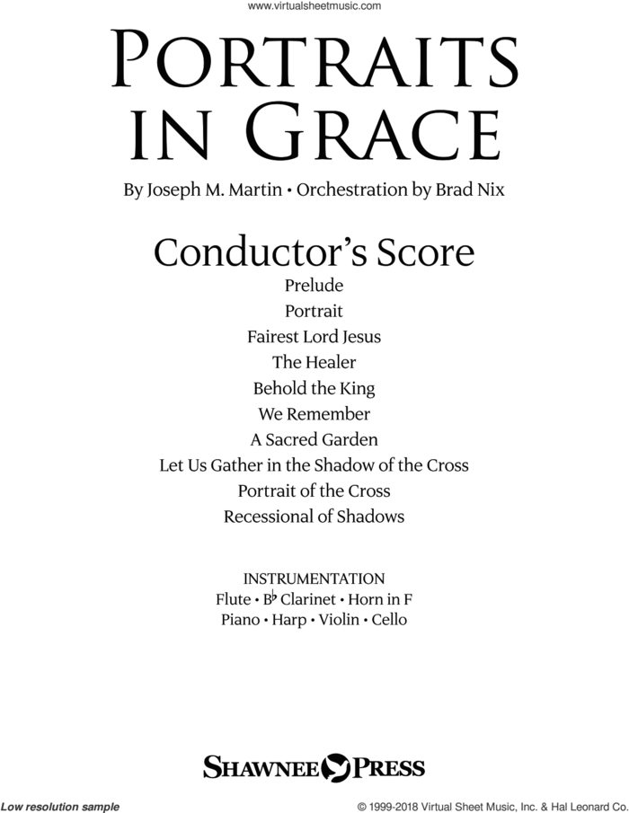 Portraits in Grace (COMPLETE) sheet music for orchestra/band by Joseph M. Martin and Brad Nix, intermediate skill level