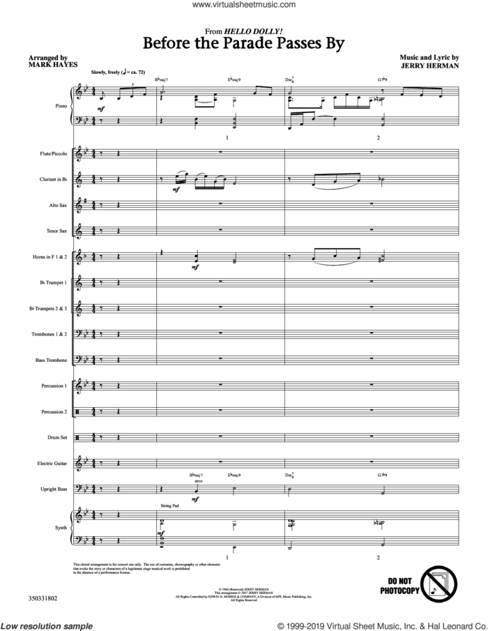 Before The Parade Passes By (COMPLETE) sheet music for orchestra/band by Mark Hayes and Jerry Herman, intermediate skill level