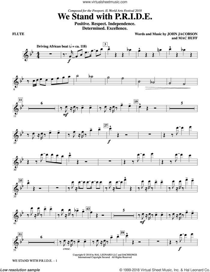 We Stand With P.R.I.D.E. (complete set of parts) sheet music for orchestra/band by Mac Huff and John Jacobson, intermediate skill level