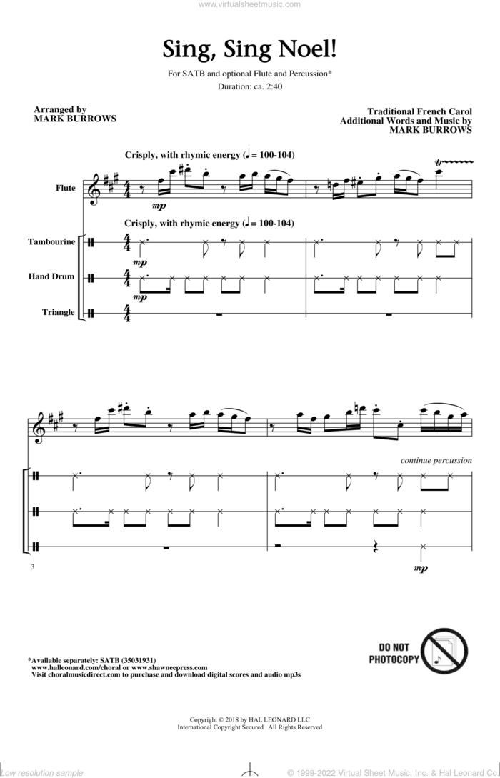 Sing, Sing Noel! sheet music for choir (SATB: soprano, alto, tenor, bass) by Mark Burrows and Miscellaneous, intermediate skill level
